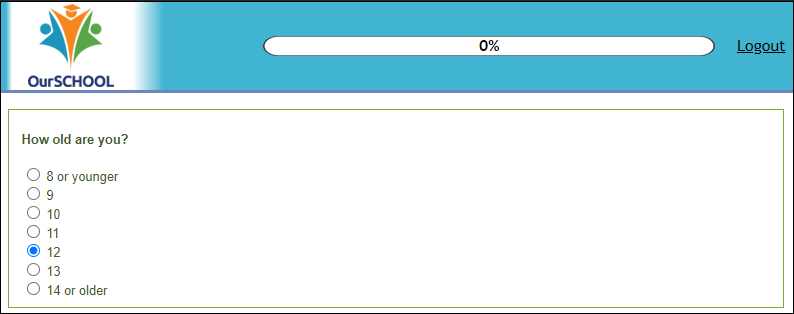 page from an OurSCHOOL survey